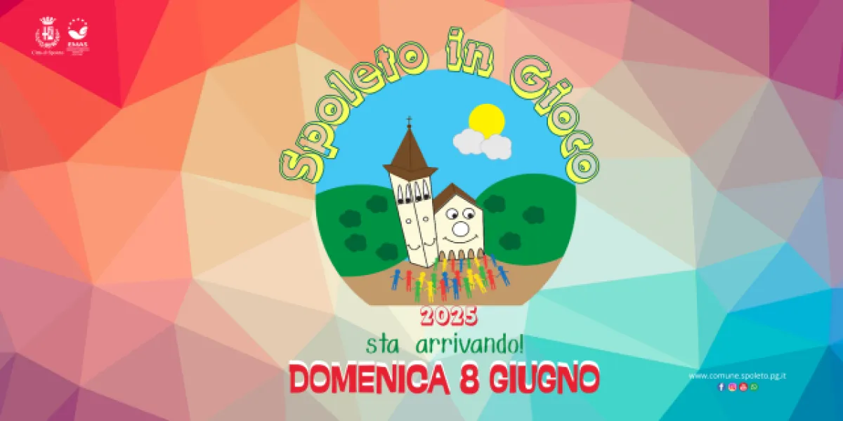 Torna 'Spoleto in gioco'. Domenica 8 giugno la festa inclusiva per i bambini e gli adolescenti