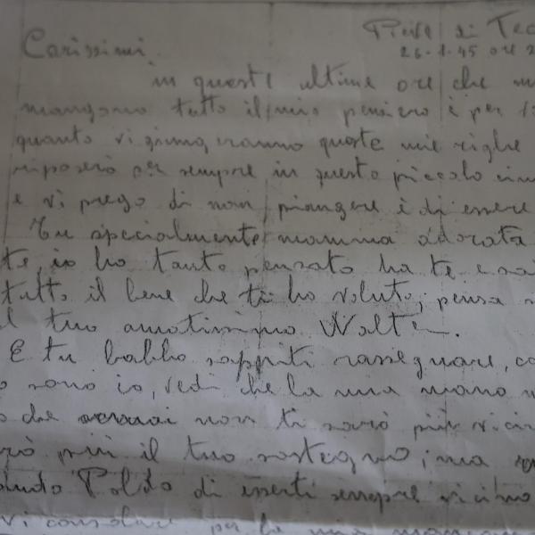 Foligno, la lettera del partigiano Walter Del Carpio letta ai bambini delle elementari