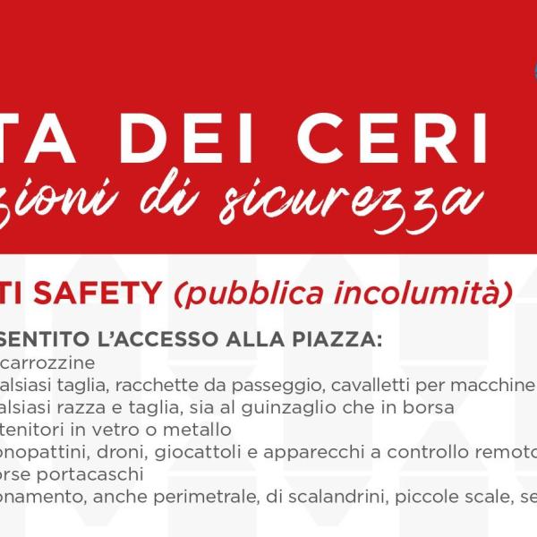 Il Piano della sicurezza a Piazza Grande il 15 maggio durante la Festa dei Ceri elaborato dalle autorità