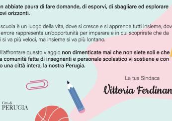 Sindaca Ferdinandi in una lettera ai bambini di Perugia: “La scuola è il luogo della vita”