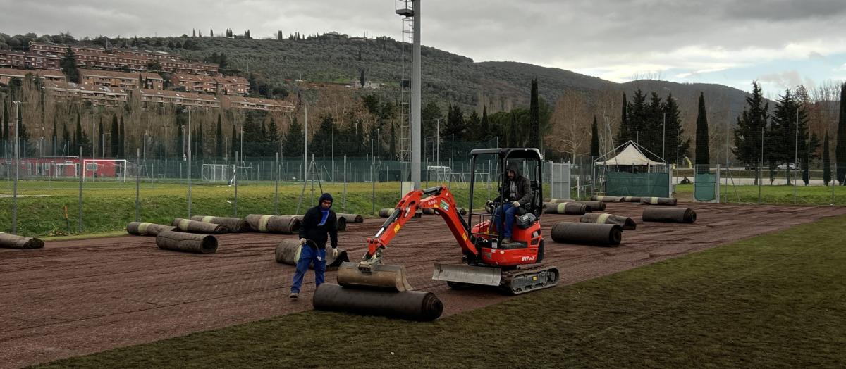 Grifo, iniziati i lavori al sintetico del centro sportivo: parla Faroni