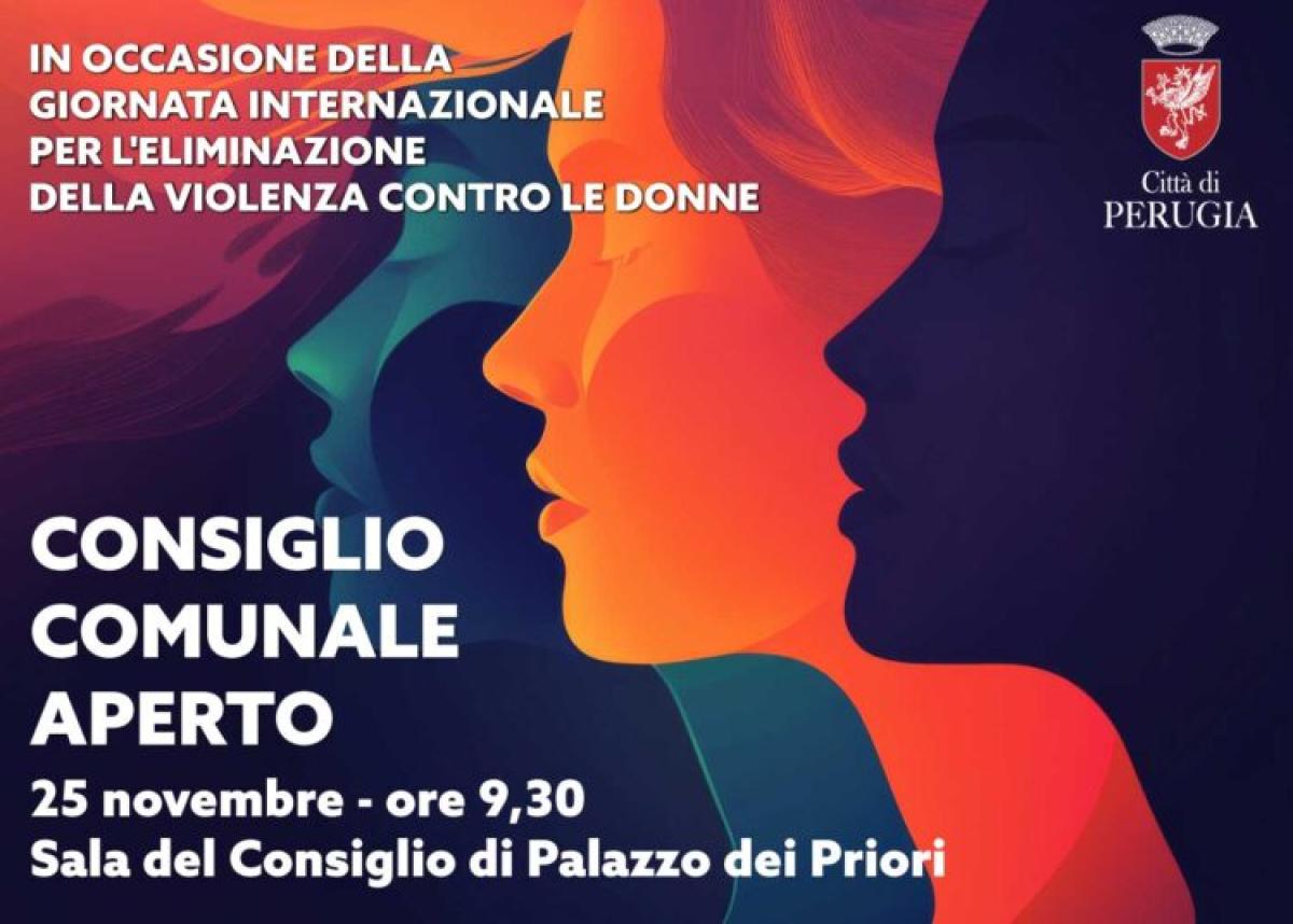 Lunedì 25 novembre a Perugia Consiglio comunale aperto per dire basta alla violenza contro le donne