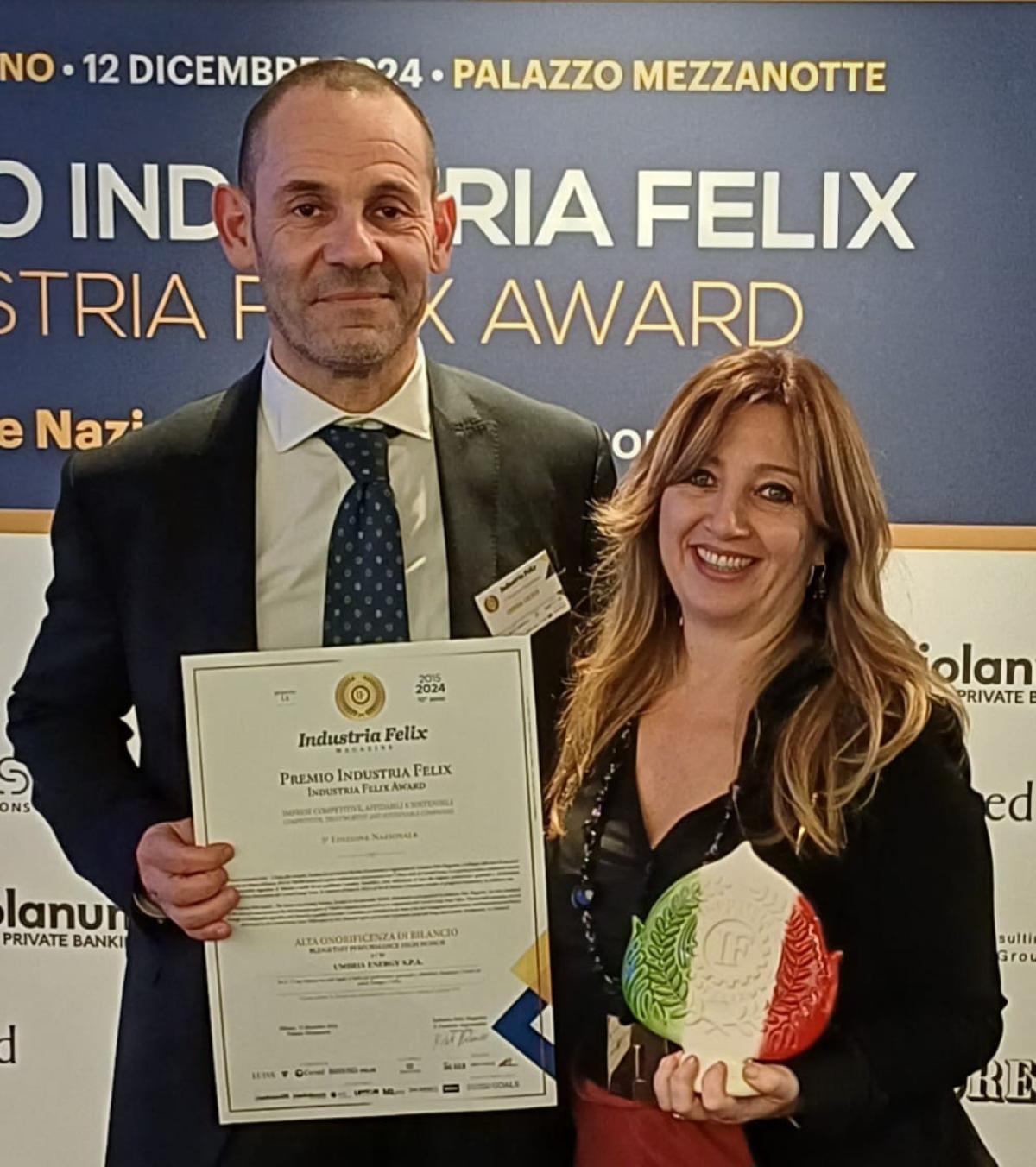 Premio Industria Felix 2024: c’è Umbria Energy tra le imprese più performanti d’Italia