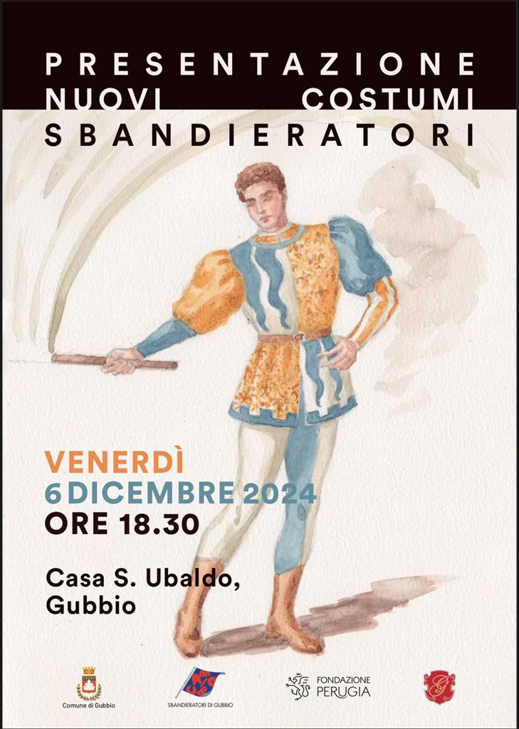 Gli Sbandieratori di Gubbio rinnovano i costumi: esibizione l’8 dicembre a Piazza Grande